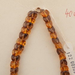 Vintage Czech necklace topaz interlocking glass beads 