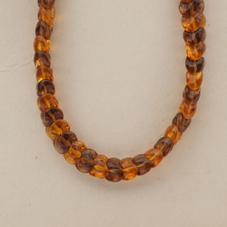 Vintage Czech necklace topaz interlocking glass beads 