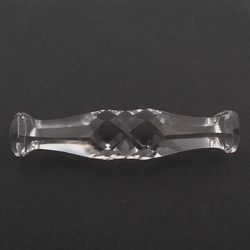 Large Czech antique crystal art glass faceted balustrade furniture handle prism 4.4"