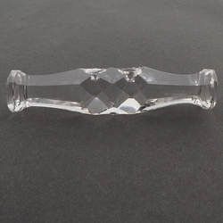Large Czech antique crystal art glass faceted balustrade furniture handle prism 4.4"