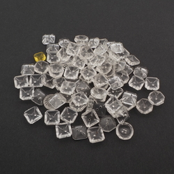 Lot (78) Czech Vintage crystal clear octagon square glass buttons 12/13mm