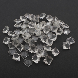 Lot (105) Vintage Czech square clear Chandelier lamp connector bead prisms 11mm