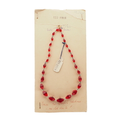 Vintage Czech necklace gradual red bicone glass beads 