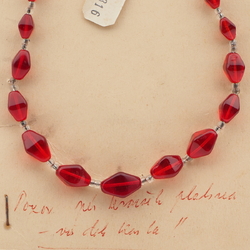 Vintage Czech necklace gradual red bicone glass beads 