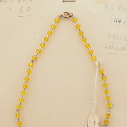 Vintage Czech necklace golden yellow glass beads 