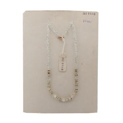 Vintage Czech necklace clear lustre pentagon rondelle glass beads 