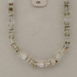 Vintage Czech necklace clear lustre pentagon rondelle glass beads 