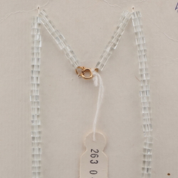 Vintage Czech necklace clear lustre pentagon rondelle glass beads 
