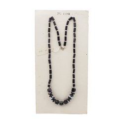 Vintage Czech necklace black rondelle pentagon pearl glass beads 