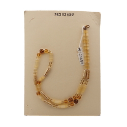Vintage Czech necklace topaz frost bicolor satin atlas marble glass beads 