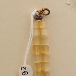 Vintage Czech necklace topaz frost bicolor satin atlas marble glass beads 