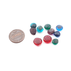 Lot (10) Czech antique glass cabochon drops craft supplies