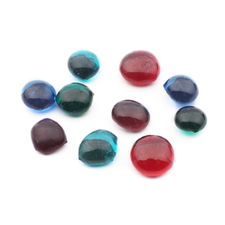 Lot (10) Czech antique glass cabochon drops craft supplies