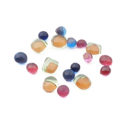 Lot (18) Czech antique glass cabochon drops craft supplies