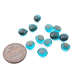 Lot (12) Czech antique aqua blue glass cabochon drops craft supplies