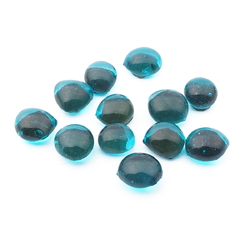 Lot (12) Czech antique aqua blue glass cabochon drops craft supplies