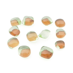 Lot (12) Czech antique yellow glass cabochon drops craft supplies