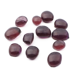 Lot (12) Czech antique purple glass cabochon drops craft supplies