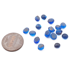 Lot (16) Czech antique Sapphire blue glass cabochon drops craft supplies