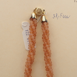 Vintage Czech 3 strand necklace opaline clear faceted glass beads 