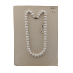 Vintage Czech necklace white hexagon faceted glass beads 16.5"