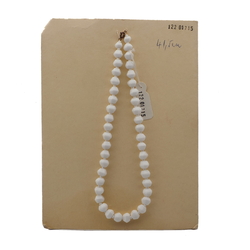 Vintage Czech necklace white hexagon faceted glass beads 16" 