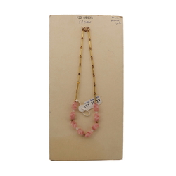Vintage Czech necklace frost pink gold lined topaz glass beads