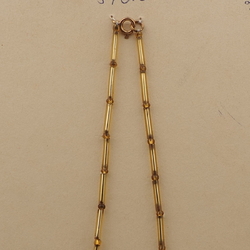 Vintage Czech necklace frost pink gold lined topaz glass beads