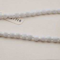 Vintage Czech necklace white hexagon faceted glass beads 
