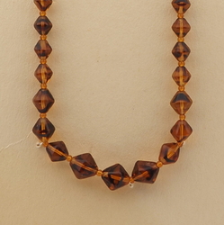 Vintage Czech necklace element glasses holder topaz bicolor bicone glass beads