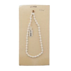 Vintage Czech necklace white oval glass beads 