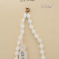 Vintage Czech necklace white oval glass beads 