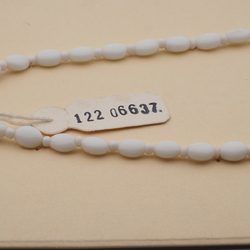 Vintage Czech necklace white oval glass beads 