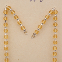 Vintage Czech necklace element glasses holder golden topaz glass beads 