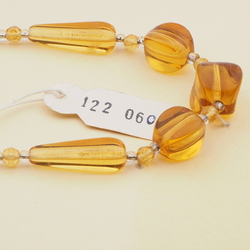 Vintage Czech necklace element glasses holder golden topaz glass beads 