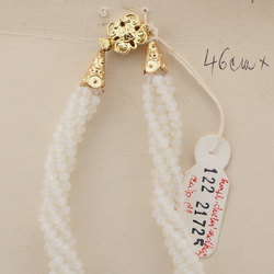 Vintage Czech 4 strand necklace opaline pearl glass beads 
