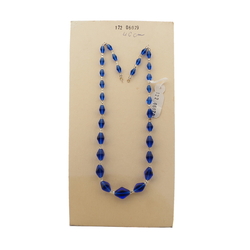 Vintage Czech necklace element glasses holder blue bicone glass beads 