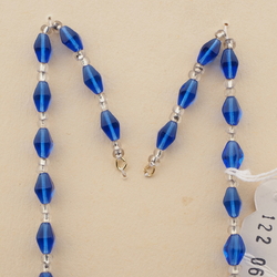 Vintage Czech necklace element glasses holder blue bicone glass beads 