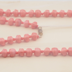 Vintage Czech necklace orange marble trade glass beads 