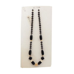 Vintage Czech necklace element glasses holder black glass beads 