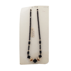 Vintage Czech necklace element glasses holder black marble glass beads 