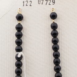 Vintage Czech necklace element glasses holder black marble glass beads 