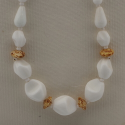 Vintage Czech necklace element glasses holder white marble glass beads