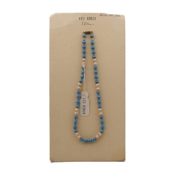 Vintage Czech necklace blue marble pearl glass beads