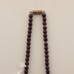 Vintage Czech necklace brown marble beige glass beads 