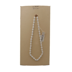 Vintage Czech necklace white oval twist glass beads 