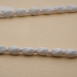 Vintage Czech necklace white oval twist glass beads 