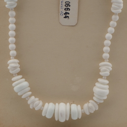 Vintage Czech necklace white round rondelle arc glass beads 