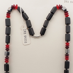 Vintage Czech necklace black hematite glass beads 