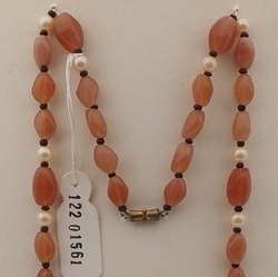 Vintage Czech necklace opaline brown pearl glass beads